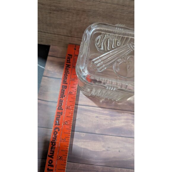 Federal Glass Refrigerator Dish Set Square Clear Vintage Ribbed Tomatoes & Celer - Picture 7 of 8